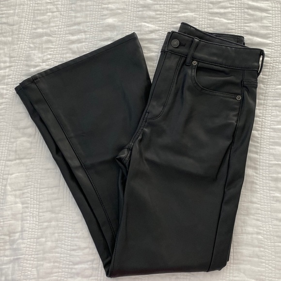 American Eagle Outfitters Pants - Size 8 short & stretch pleather wide leg pant